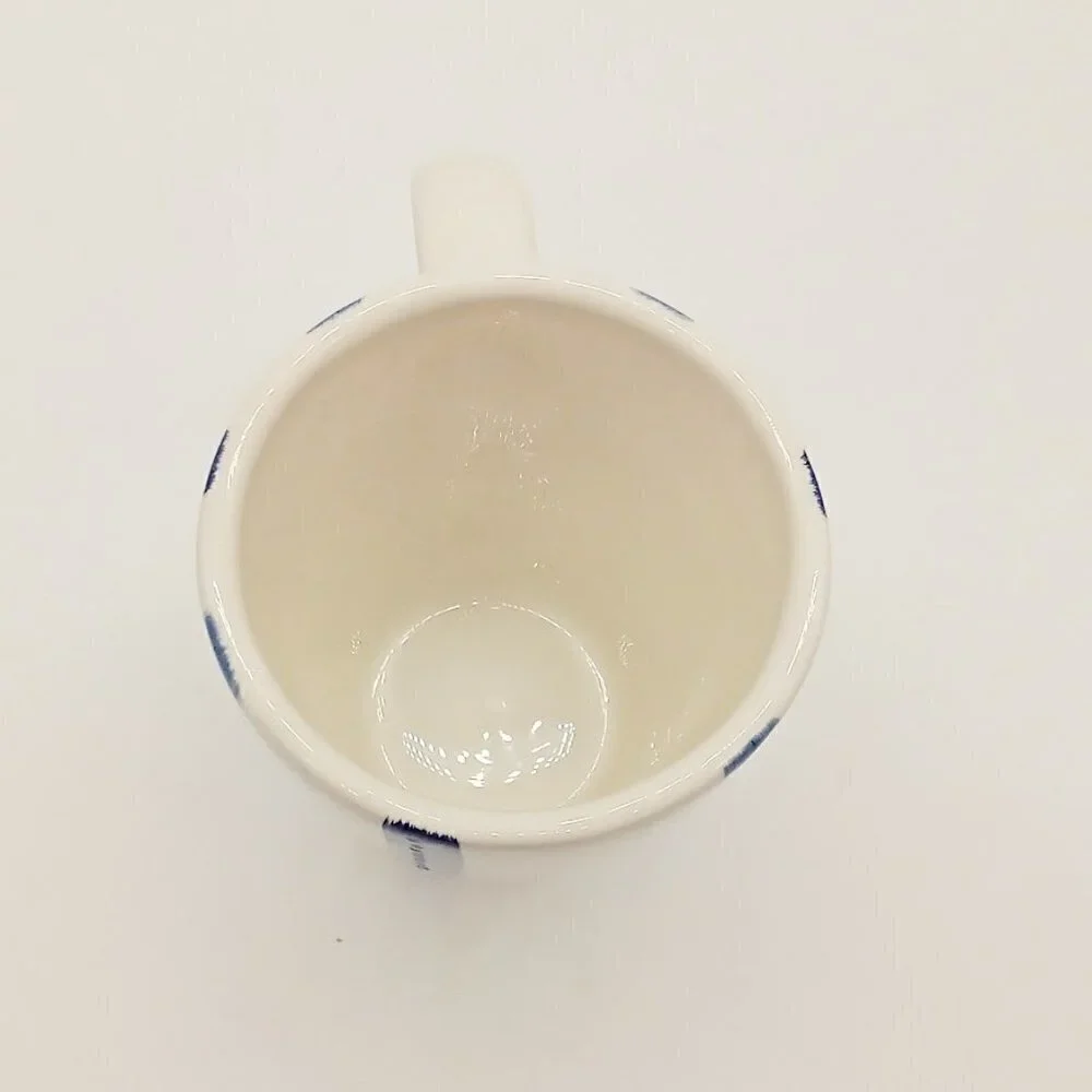 Pottery Barn Tiburon Blue Ivory Ceramic Mug